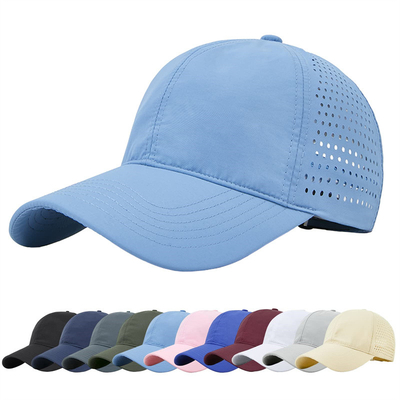 Hochwertige Baumwolle Polyester 6 Panel Sport schnell trockene Baseballkappe Trucker verstellbarer Snapback Baseballkappe
