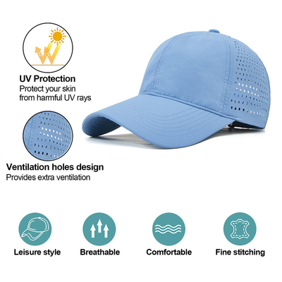 Hochwertige Baumwolle Polyester 6 Panel Sport schnell trockene Baseballkappe Trucker verstellbarer Snapback Baseballkappe