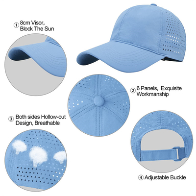 Hochwertige Baumwolle Polyester 6 Panel Sport schnell trockene Baseballkappe Trucker verstellbarer Snapback Baseballkappe