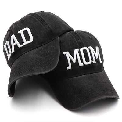 Zwei Töne Wasch Broderierte Brief Vater Mom Mesh Trucker Hut Großhandel Retro Trucker Cap