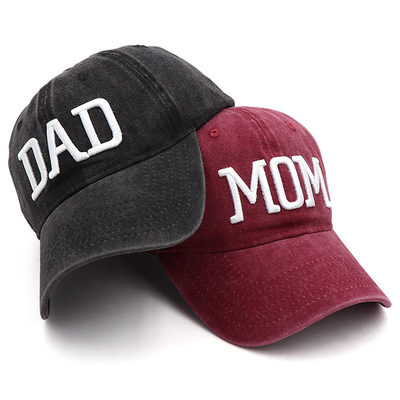 Zwei Töne Wasch Broderierte Brief Vater Mom Mesh Trucker Hut Großhandel Retro Trucker Cap
