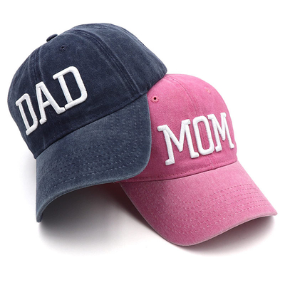 Zwei Töne Wasch Broderierte Brief Vater Mom Mesh Trucker Hut Großhandel Retro Trucker Cap