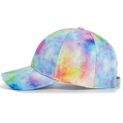 Custom Fashion Hip Hop 6 Panel Tie Dye Baseball Hut Kappe Hohe Krone Unregelmäßiger Druck Baseball Hüte
