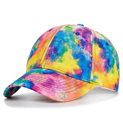 Custom Fashion Hip Hop 6 Panel Tie Dye Baseball Hut Kappe Hohe Krone Unregelmäßiger Druck Baseball Hüte