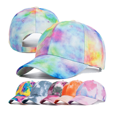 Custom Fashion Hip Hop 6 Panel Tie Dye Baseball Hut Kappe Hohe Krone Unregelmäßiger Druck Baseball Hüte