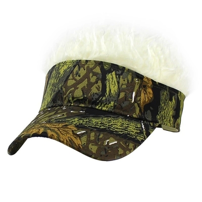 Neue Herren-Flair Spiked Haare Visier Sonne lustige Golf-Hüte farbenfrohe Perücke Peaked verstellbare Baseballkappen