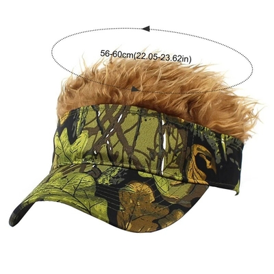 Neue Herren-Flair Spiked Haare Visier Sonne lustige Golf-Hüte farbenfrohe Perücke Peaked verstellbare Baseballkappen