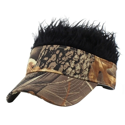 Neue Herren-Flair Spiked Haare Visier Sonne lustige Golf-Hüte farbenfrohe Perücke Peaked verstellbare Baseballkappen