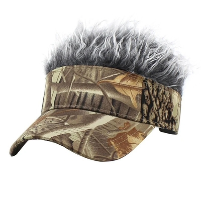 Neue Herren-Flair Spiked Haare Visier Sonne lustige Golf-Hüte farbenfrohe Perücke Peaked verstellbare Baseballkappen