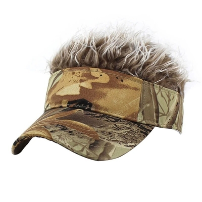 Neue Herren-Flair Spiked Haare Visier Sonne lustige Golf-Hüte farbenfrohe Perücke Peaked verstellbare Baseballkappen