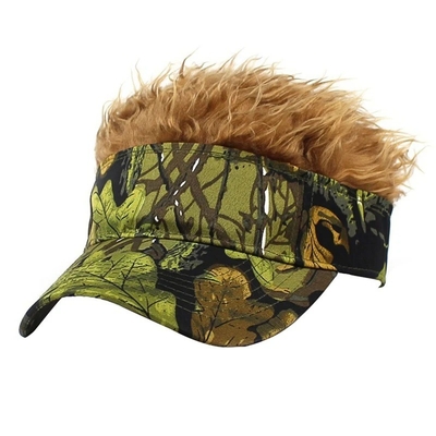 Neue Herren-Flair Spiked Haare Visier Sonne lustige Golf-Hüte farbenfrohe Perücke Peaked verstellbare Baseballkappen