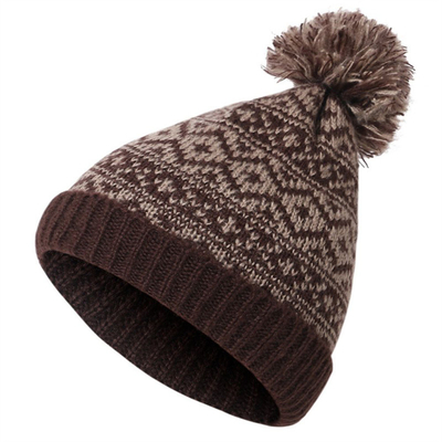 Wintermarke Frauen Pelz Pom Pom Pom Kappe Mädchens Strickmütze Kappe Dicke Frauen Skullies Mütze
