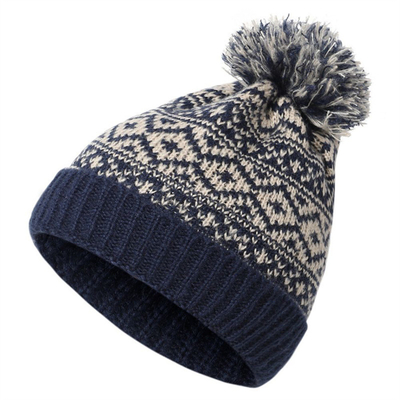 Wintermarke Frauen Pelz Pom Pom Pom Kappe Mädchens Strickmütze Kappe Dicke Frauen Skullies Mütze