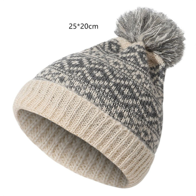 Wintermarke Frauen Pelz Pom Pom Pom Kappe Mädchens Strickmütze Kappe Dicke Frauen Skullies Mütze