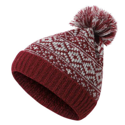 Wintermarke Frauen Pelz Pom Pom Pom Kappe Mädchens Strickmütze Kappe Dicke Frauen Skullies Mütze