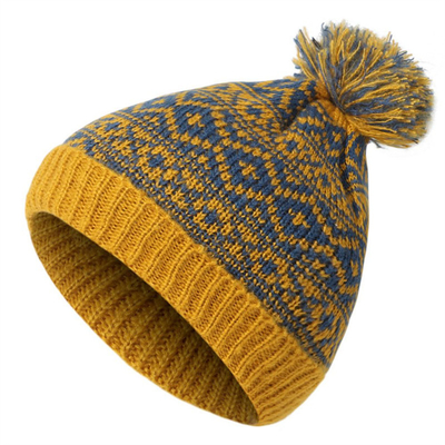 Wintermarke Frauen Pelz Pom Pom Pom Kappe Mädchens Strickmütze Kappe Dicke Frauen Skullies Mütze