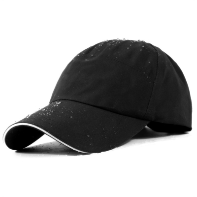 Schwarze, leere, wasserdichte Baseballkappe, verstellbare Buckel, schnell trocknen, bis 50+ Sport Baseball-Hüte