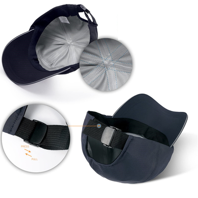 Schwarze, leere, wasserdichte Baseballkappe, verstellbare Buckel, schnell trocknen, bis 50+ Sport Baseball-Hüte