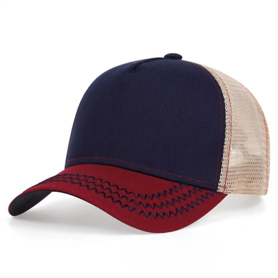 High-Qualität 5-Panel-Trucker-Hüte Großhandel gekrümmte Maschenkante Trucker-Kappe