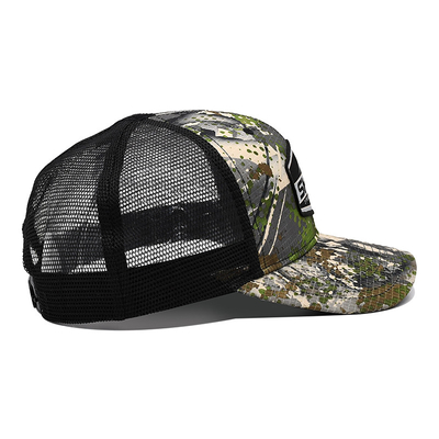 Custom Logo Mesh Rücken Trucker Hut Großhandel 6 Panel Tarnung Trucker Kappe personalisiert