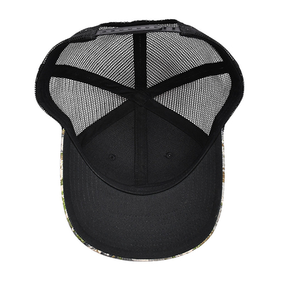 Custom Logo Mesh Rücken Trucker Hut Großhandel 6 Panel Tarnung Trucker Kappe personalisiert