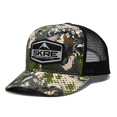 Custom Logo Mesh Rücken Trucker Hut Großhandel 6 Panel Tarnung Trucker Kappe personalisiert