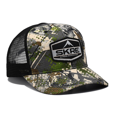 Custom Logo Mesh Rücken Trucker Hut Großhandel 6 Panel Tarnung Trucker Kappe personalisiert