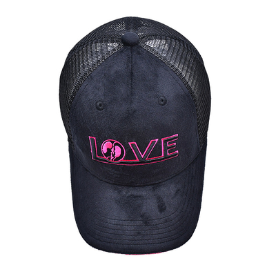 Sandwich geschwungener Rand 5 Panel Samt Trucker Hut Großhandel Gorra Trucker Cap Custom Logo