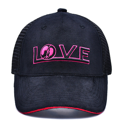 Sandwich geschwungener Rand 5 Panel Samt Trucker Hut Großhandel Gorra Trucker Cap Custom Logo
