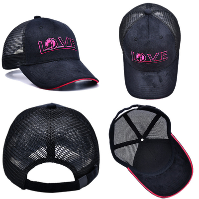 Sandwich geschwungener Rand 5 Panel Samt Trucker Hut Großhandel Gorra Trucker Cap Custom Logo