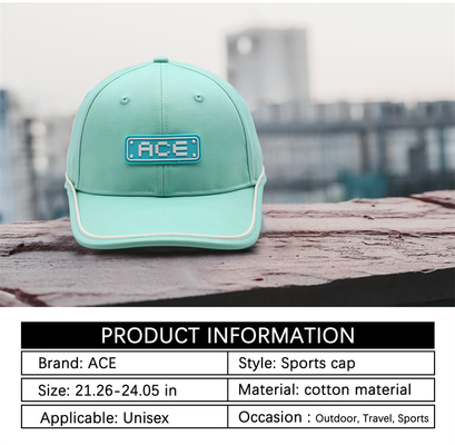 OEM Custom Ace Gummi Patch Pvc Logo Baseball Cap 6 Panel Sport Hüte Gorras