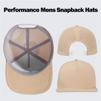 Schnelle Trockene Laser Golf Performance Snapback Hut Perforierte Flachkante