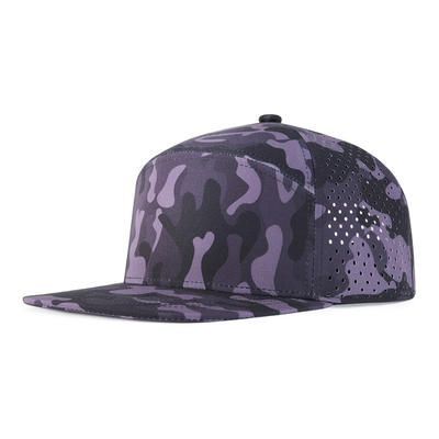 Maßgeschneiderte Snapback-Kappe Verstellbare Leistung Laser-Schnitt-Loch Perforierter Snapback-Kappe