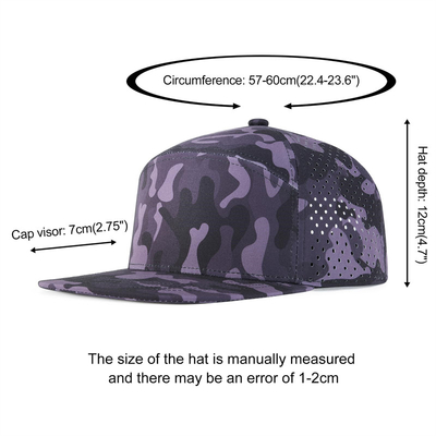 Maßgeschneiderte Snapback-Kappe Verstellbare Leistung Laser-Schnitt-Loch Perforierter Snapback-Kappe