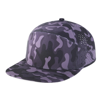 Maßgeschneiderte Snapback-Kappe Verstellbare Leistung Laser-Schnitt-Loch Perforierter Snapback-Kappe