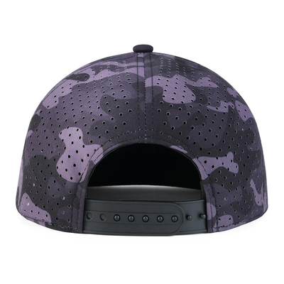 Maßgeschneiderte Snapback-Kappe Verstellbare Leistung Laser-Schnitt-Loch Perforierter Snapback-Kappe
