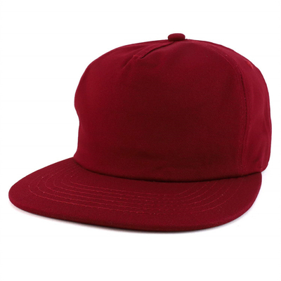 Custom Plain 5 Panel Snapback Kappe Verstellbar unstrukturierte Snapback Hut Großhandel