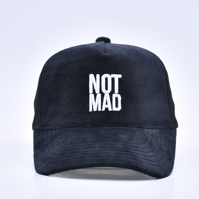 Hochkarätige gestickte Suede Trucker Cap Custom Logo 5 Panel Mesh Trucker Hut