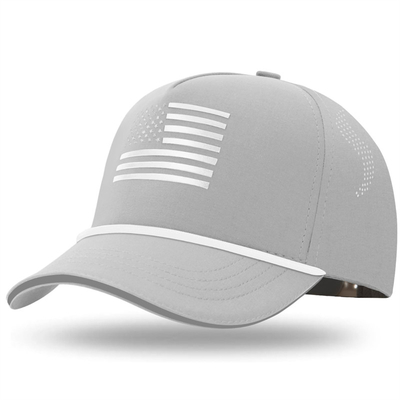 Unisex 5-Panel amerikanische Flagge Kinder Baseballhut Custom USA Kinder Baseballmützen mit Seil