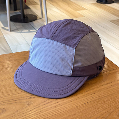 Unisex leichte atmungsaktive schnell trocknende 5-Panel-Camping-Mütze Custom Outdoor-Wander-Camp-Mütze Splicing Short-Rim Camper-Hut