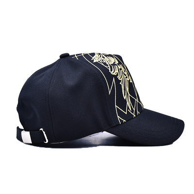 Unisex Luxus schwarzer Baseballhut bestickter Gorras Custom Logo 5 Panel Baumwolle Baseballhut