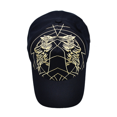 Unisex Luxus schwarzer Baseballhut bestickter Gorras Custom Logo 5 Panel Baumwolle Baseballhut