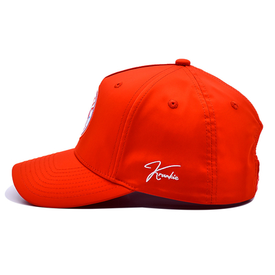OEM Individuelles Design Ihrer eigenen Gummi-PVC-Logo 5-Panel Herren Damen Running Sport Gorras Cap Nylon Rot Golf Baseball Hut