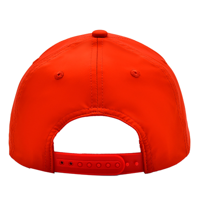 OEM Individuelles Design Ihrer eigenen Gummi-PVC-Logo 5-Panel Herren Damen Running Sport Gorras Cap Nylon Rot Golf Baseball Hut