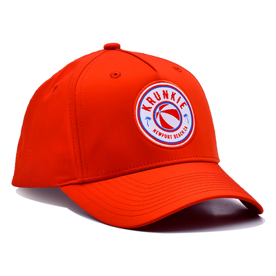 OEM Individuelles Design Ihrer eigenen Gummi-PVC-Logo 5-Panel Herren Damen Running Sport Gorras Cap Nylon Rot Golf Baseball Hut