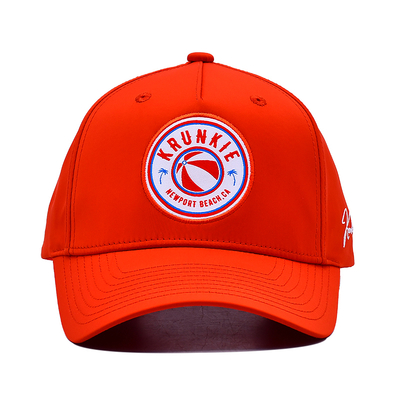OEM Individuelles Design Ihrer eigenen Gummi-PVC-Logo 5-Panel Herren Damen Running Sport Gorras Cap Nylon Rot Golf Baseball Hut