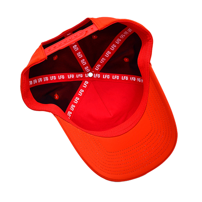 OEM Individuelles Design Ihrer eigenen Gummi-PVC-Logo 5-Panel Herren Damen Running Sport Gorras Cap Nylon Rot Golf Baseball Hut