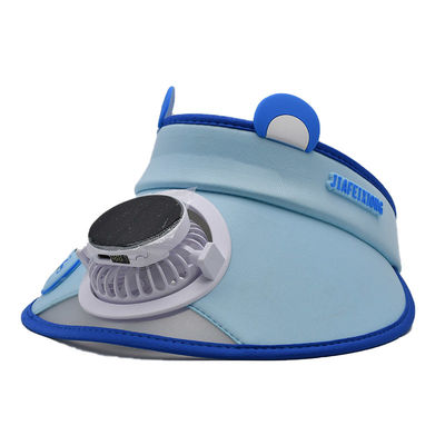 Großhandel Koreanische Niedliche Kleine Bären Kinder Solarventilator Hut Benutzerdefinierte Outdoor Jungen Mädchen Sonnenschutz Cartoon Breiter Krempe Sonnenblende Hut Kappe