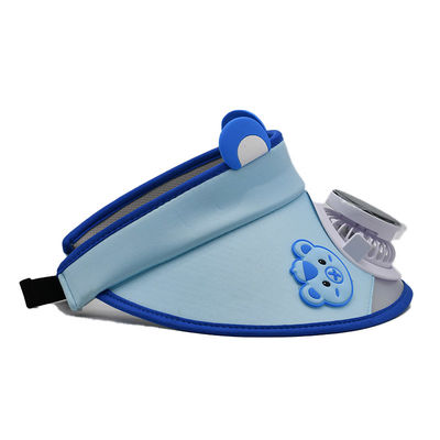 Großhandel Koreanische Niedliche Kleine Bären Kinder Solarventilator Hut Benutzerdefinierte Outdoor Jungen Mädchen Sonnenschutz Cartoon Breiter Krempe Sonnenblende Hut Kappe