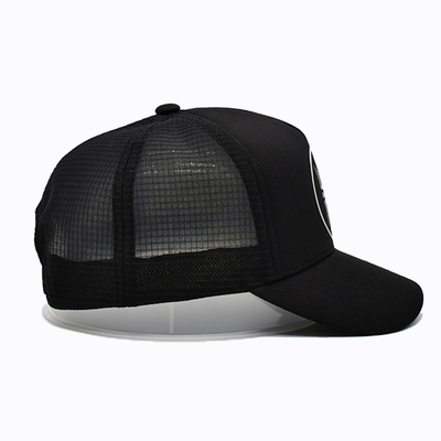 Black Sublimation Five Panel Trucker Hat Custom Fashion Mesh Snapback 5 Panel Trucker Cap